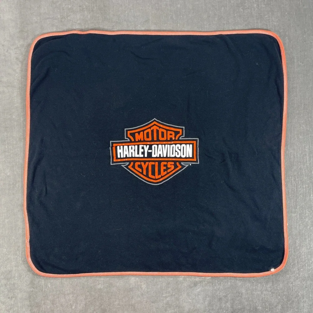 Harley Davidson Baby Blanket Toddler Orange All Over Logo Print‎